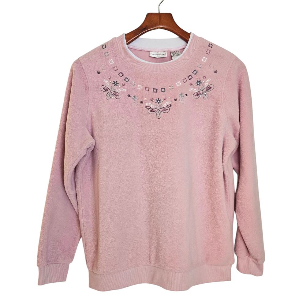 Women's Madison Taylor Vintage Pink Crewneck Sweatshirt with Detail
